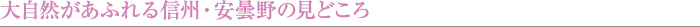 大自然があふれる信州・安曇野の見どころ