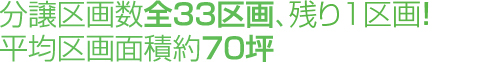 分譲区画数全33区画、残りわずか！平均区画面積約70坪